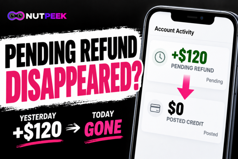 Credit card pending refund disappeared example showing $120 pending yesterday and $0 posted credit today