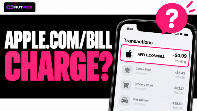 Apple.com bill charge example showing a $4.99 pending Apple transaction on a phone